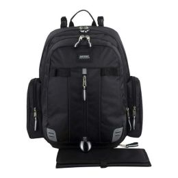 Eastsport Stylish Zipper Pockets Changing Pad Included Adjustable Shoulder Straps Insulated Pockets Backpack Diaper Bags, Black