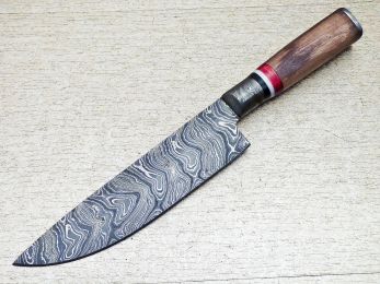 Damascus Steel Custom Hand Made Hunters  Kitchen Chef Knife 13.25"