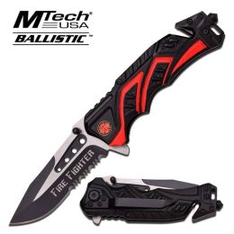 MTech Fire Fighter Rescue Spring Assist Assisted Knife