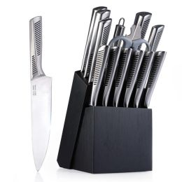 Commercial Home Kitchen Knife Sets 15 Piece With Block Chef Knives Hollow Handle Cutlery Set Etc